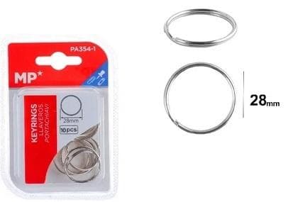 Metallnyckelringar 28mm 10st