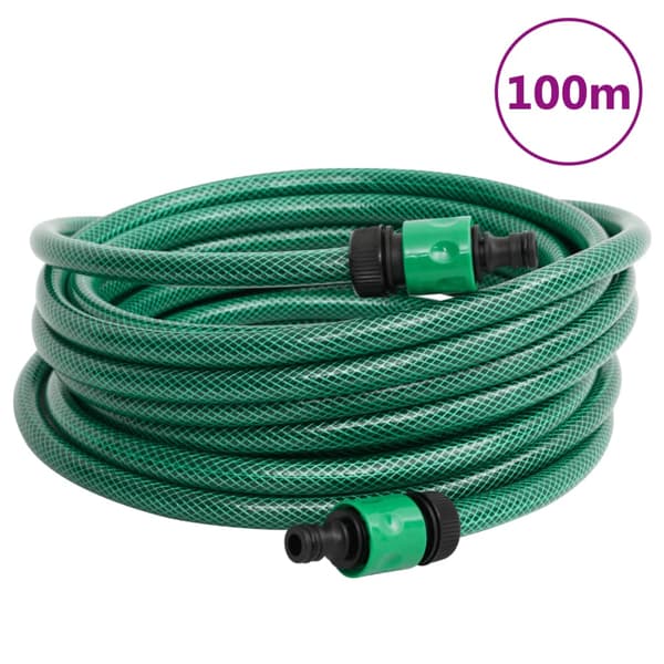 vidaXL Poolslang, Grön, 100 m, PVC