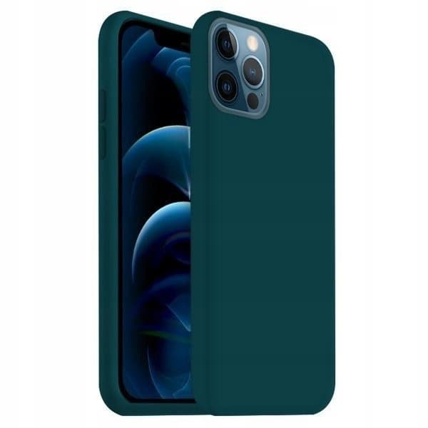 MATT SLIM SKAL för IPHONE 12 / 12 PRO SILIKONGRÖNT + GLAS