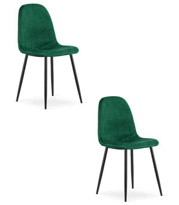 PADVA stol - grøn fløjl / sorte ben x 2