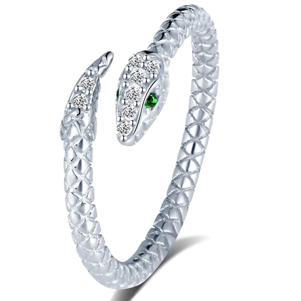 Justerbar silverring för kvinnor med ormmotiv - Perfekt som present Silver 925
