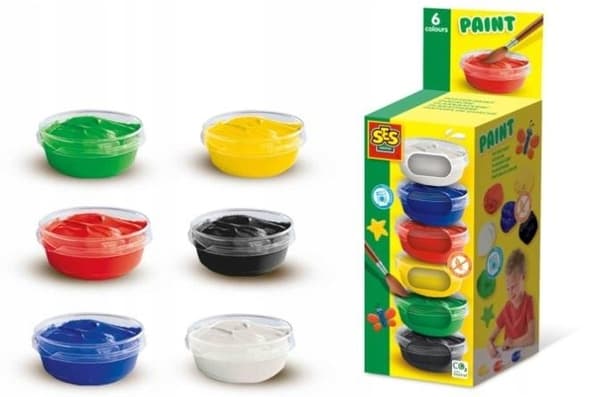 Plakatmaling basisfarver 6 stk x 45 ml Ses Creative 00381