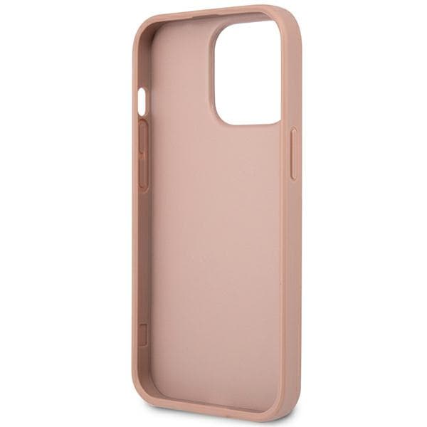 Guess Saffiano Triangle Logo-cover til iPhone 14 Pro Max, lyserød