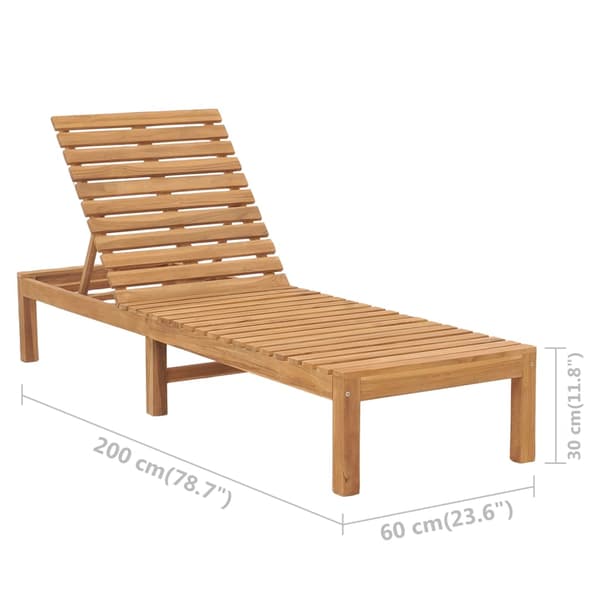 vidaXL liggestol massiv teak