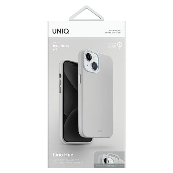 UNIQ Lino MagSafe-etui til iPhone 15, lysegrå