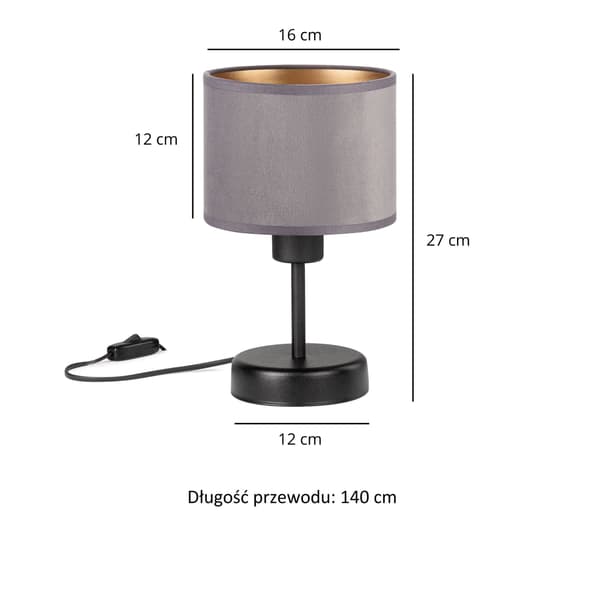 Tornado AMRUB-lampa, gråguld sammet