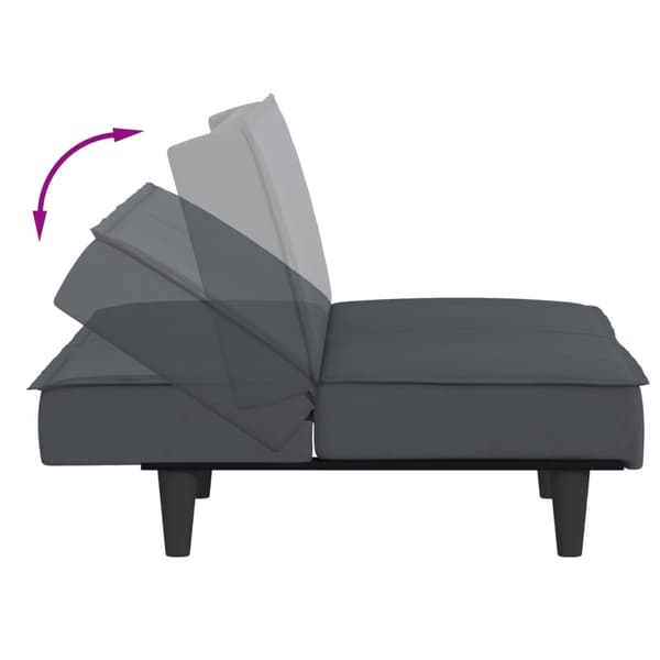 vidaXL sovesofa mørkegrå fløjl
