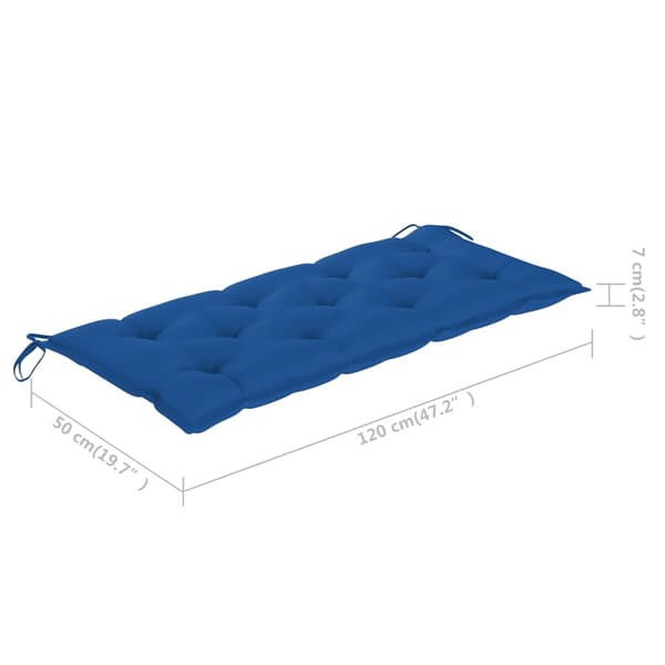 vidaXL Puutarhapenkki tyynyllä 120 cm bambu