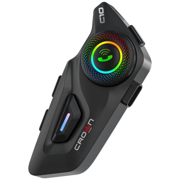 Crown C10 Bluetooth 5.3 Motorcykel Intercom Sort