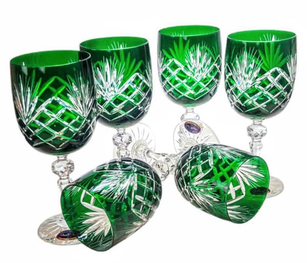 Smaragdkrystal vinglas 240ml Ananas 6 stk.