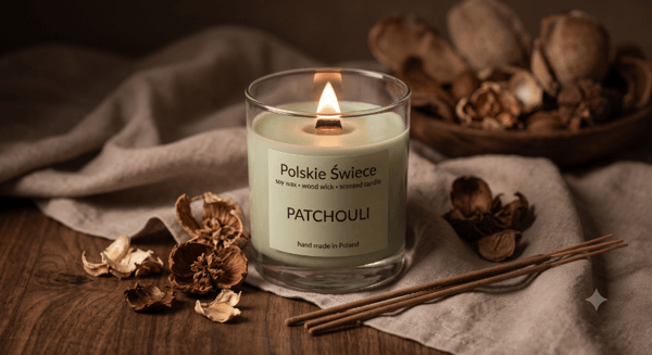 Sojalys med trævæge + PATCHOULI