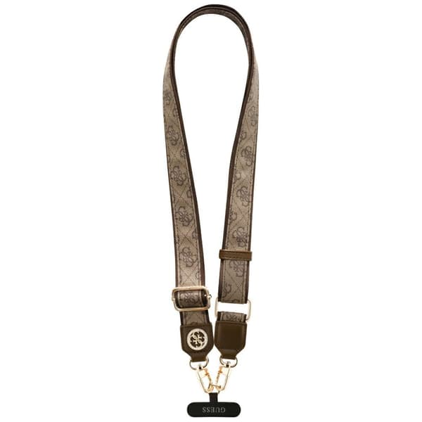 Guess Universal CBDY 4G Tether Patch Strass Metal Logo Ruskea Avaimenperä