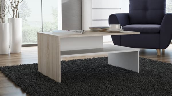 OLA SOFFBORD FÖR VARDAGSRUM SONOMA VIT 100x48x5