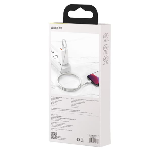 Kabel för iPhone USB-C - Blixtsnabb laddning 20W 2m - vit