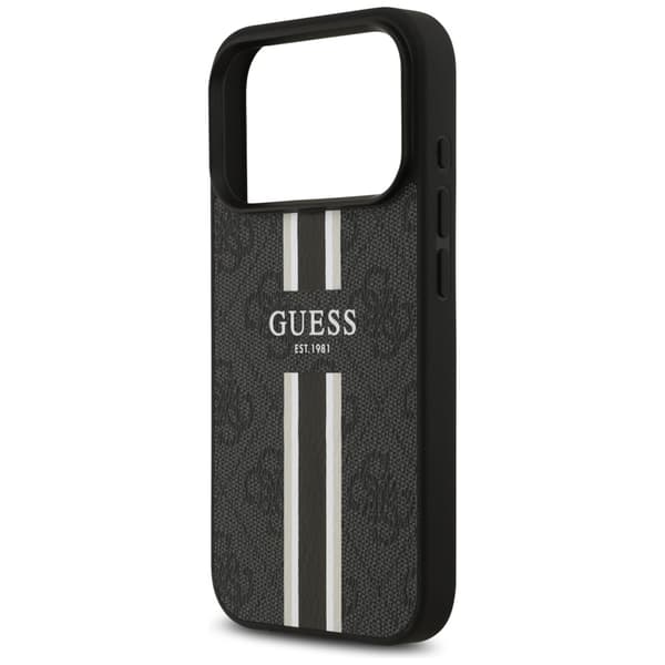 Guess 4G Printed Stripes MagSafe-etui til iPhone 17 Pro, sort