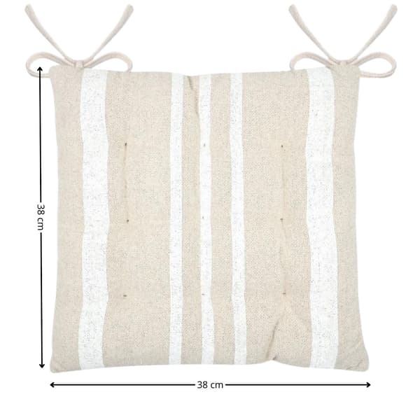 MANDUEL stolehynde 38x38 cm hvide striber