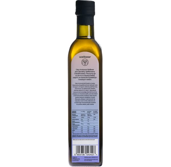 Wellbear - Koldpresset saflorolie - 500 ml