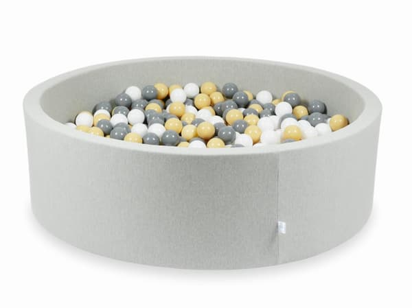 Lysegrå tørpool 130x40 med 700 bolde: beige, grå, hvid