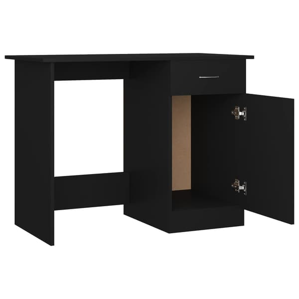 vidaXL skrivebord, sort, 100x50x76 cm, spånplade