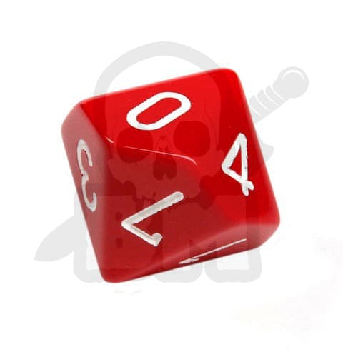 BMDI036 D10 Tärningar 0-9 Röda