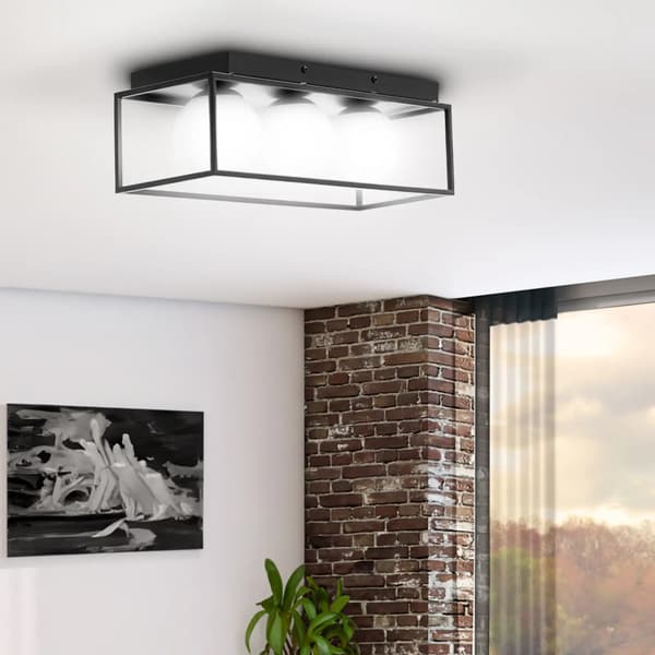 Moderne E9 loftlampe med 3 lyskilder - glaskugler i ramme