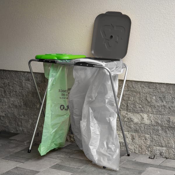 Bottenfäste pentru saci de gunoi SORTEX, 120l, metall, verde-negru