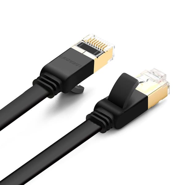 Platt patchkabel LAN STP RJ45 Cat 7 10Gbps 3m svart