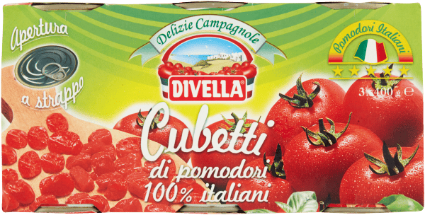 Divella hackade tomater tomaterkuber 3x400g