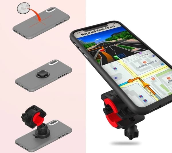 Cykelstyrsfäste med telefonadapter