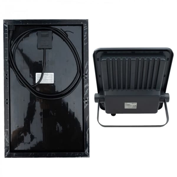 LED-halogenstrålkastare med solpanel 200W neutral IP65 Ecolight