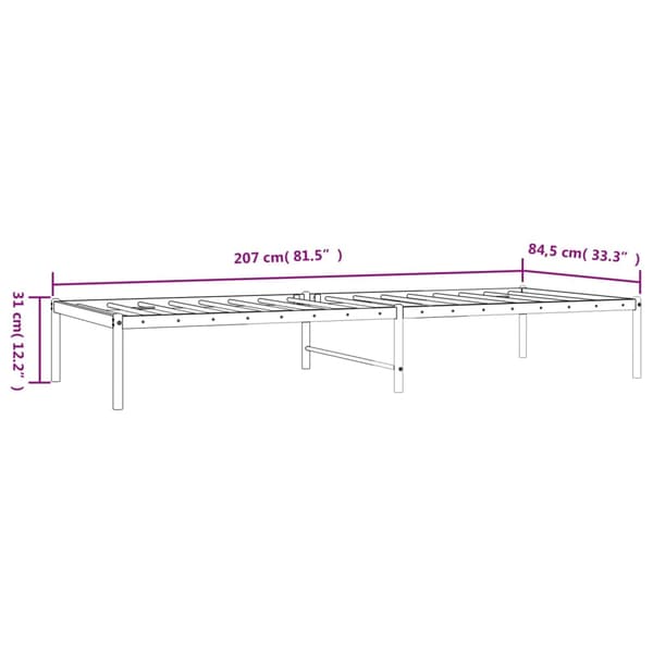 vidaXL metalsengestel sort 80x200 cm