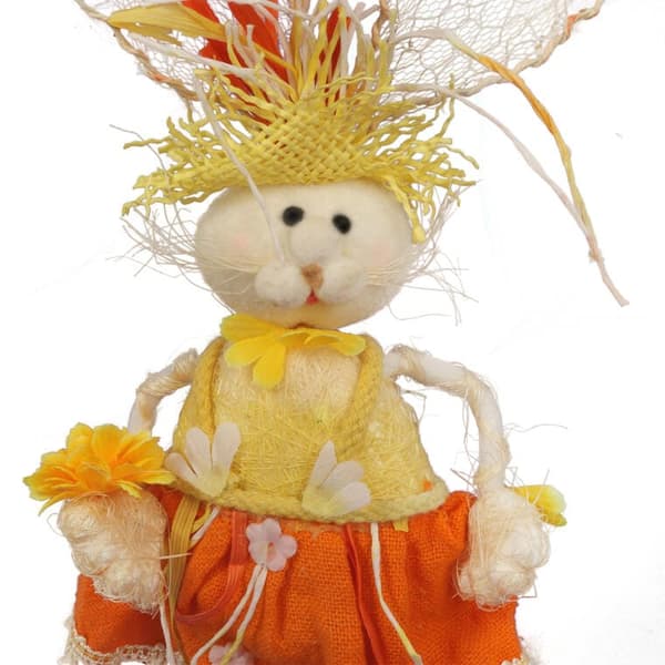 SISAL KANIN PÅSKEPYNT 38CM ORANGE
