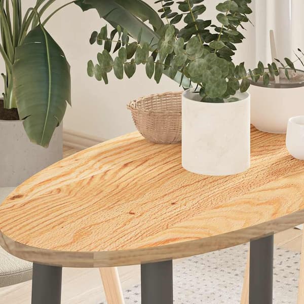 vidaXL bordplade 80x40x2 cm oval i egetræ