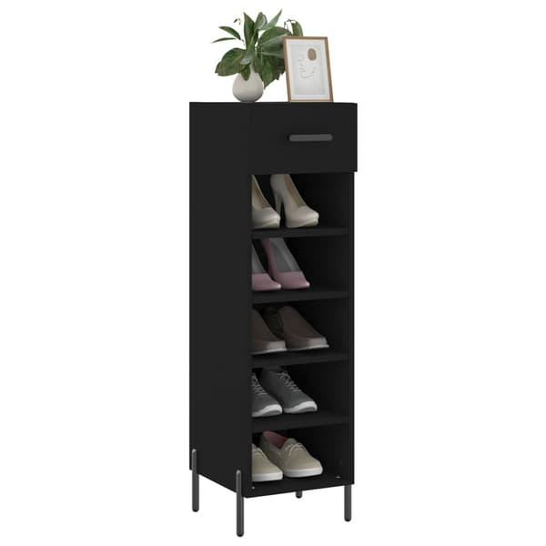 vidaXL skoskab sort 30x35x105 cm træbaseret materiale