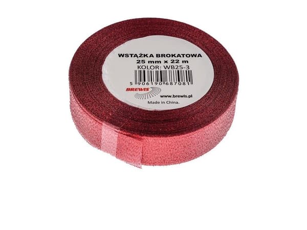 Punainen glitternauha 25mm x 22m