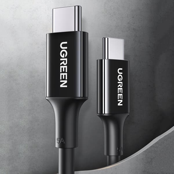 USB-C 5A snabbladdningskabel PD QC 2m Vit