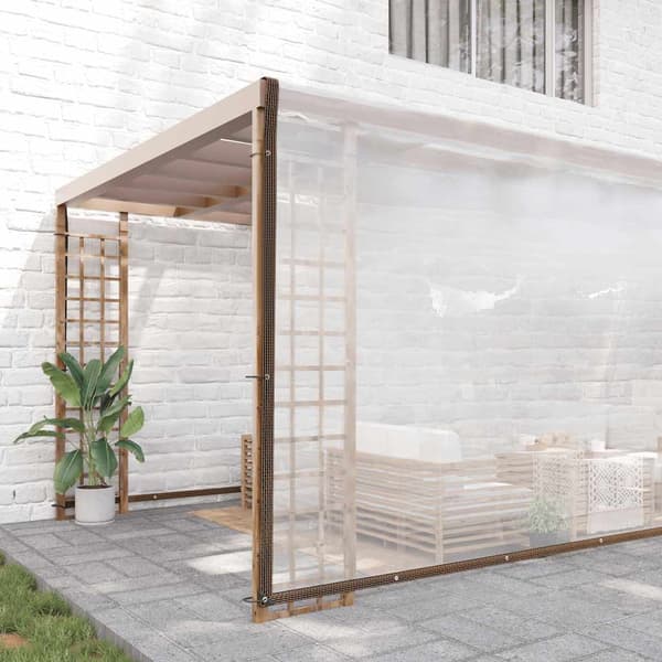 vidaXL Läpinäkyvä pressu rengaskaihtimilla 10x10 m polyeteeni