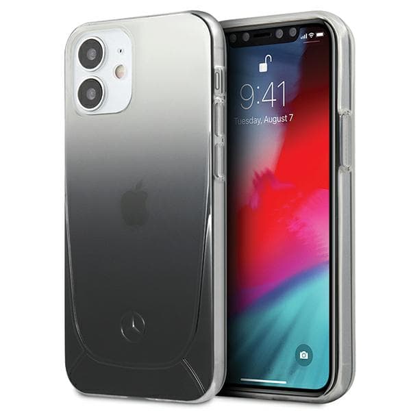 Mercedes Transparent Line-cover til iPhone 12 mini, sort