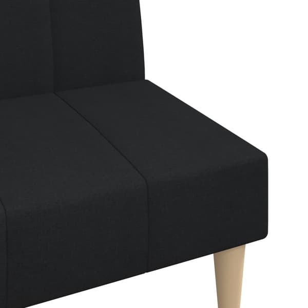 vidaXL 2-sits bäddsoffa, svart, klädd i tyg