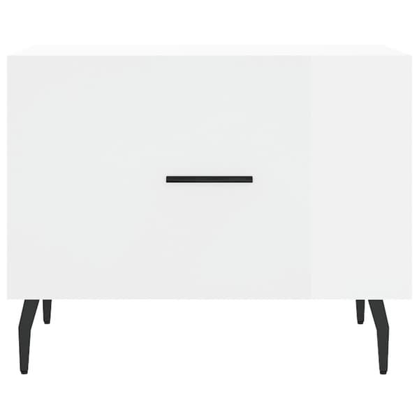 vidaXL Soffbord högglansvitt 50x50x40 cm