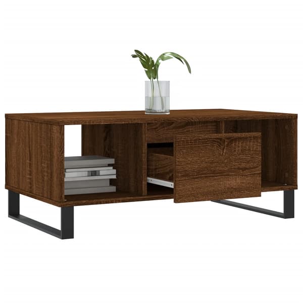 vidaXL sofabord brunt egetræ 90x50x36,5 cm