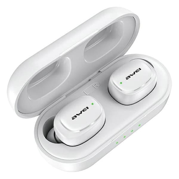 AWEI Bluetooth 5.1 T13 Pro TWS Hovedtelefoner + Dockingstation Hvide