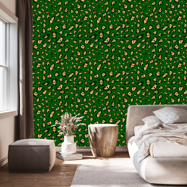 Pullonvihreä ja oliivinvihreä nahkatapetti 50x1000 cm