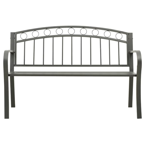 vidaXL Puutarhapenkki, harmaa, 120 cm, teräs