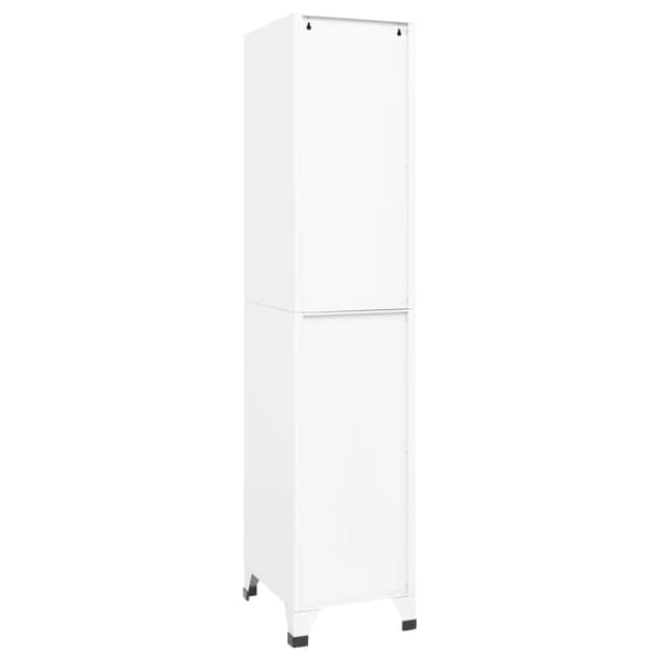 vidaXL Låsbart skåp vit 38x45x180 cm stål