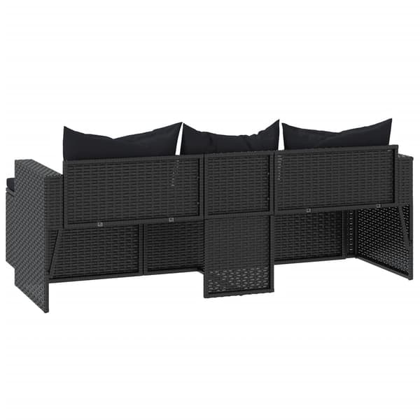 vidaXL haveloungesæt, sort, polyrattan