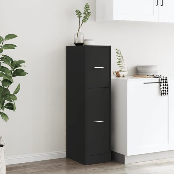 vidaXL apoteksskab, sort, 30x41x118 cm, træbaseret materiale