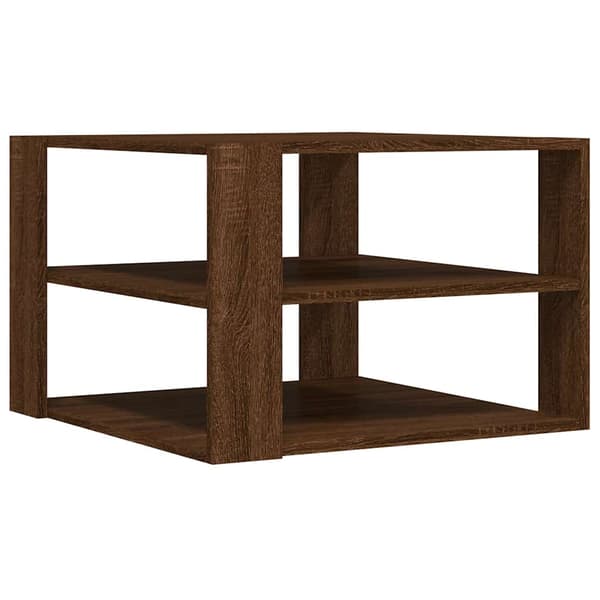 vidaXL sofabord brunt egetræ 59,5x59,5x40 cm