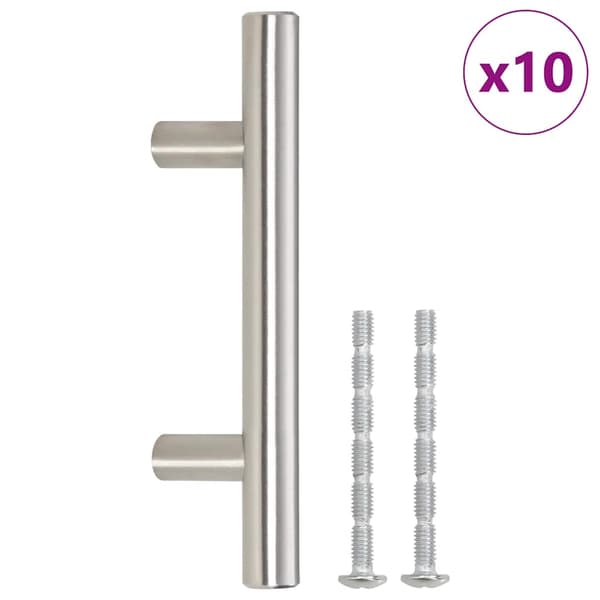 vidaXL skabsgreb 10 stk. sølv 64 mm rustfrit stål