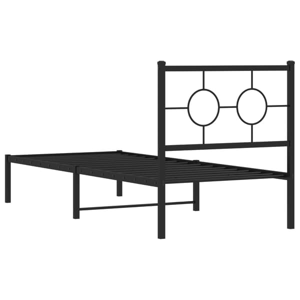 vidaXL metalsengestel med hovedgærde sort 80x200 cm
